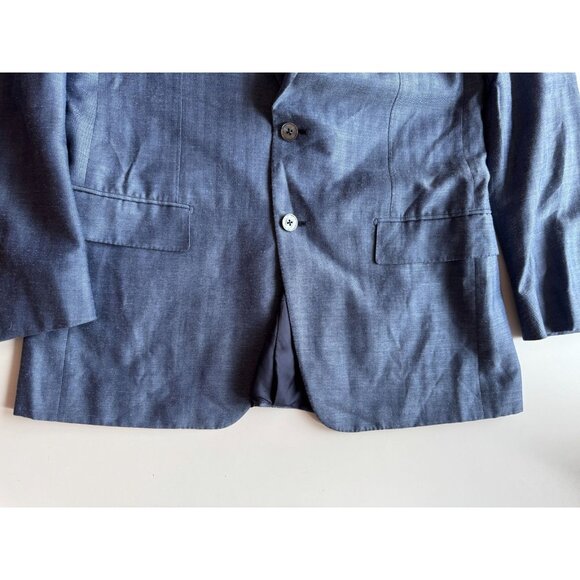 ERMENEGILDO ZEGNA Blue Wool Linen Silk Cashmere Sport Coat Blazer, Size IT 50R - Picture 9 of 15
